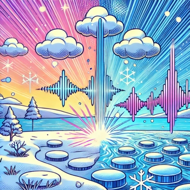 Erkläre warum absorbiert Schnee mehr Schall als Eis?