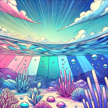 Erkläre warum ändert sich die Farbe des Wassers in verschiedenen Tiefen?