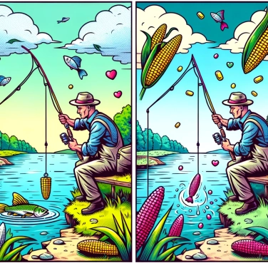 Erkläre warum Angler manchmal Mais als Köder verwenden.