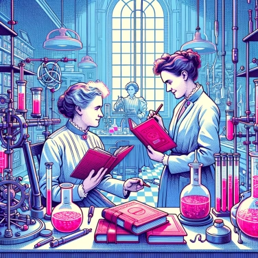 Erkläre warum benutzte Marie Curie rote Notizbücher für ihre Forschungen?