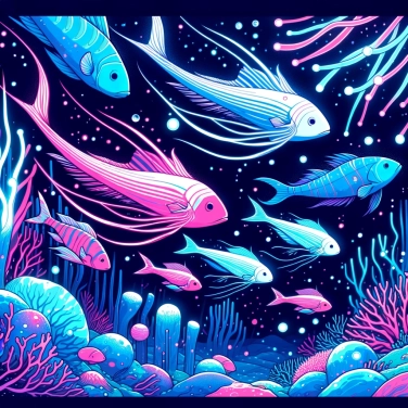 Erkläre warum bestimmte Arten von leuchtenden Fischen in tiefen Gewässern existieren?