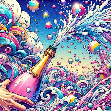 Erkläre warum bilden sich Blasen, wenn man eine Champagnerflasche öffnet?