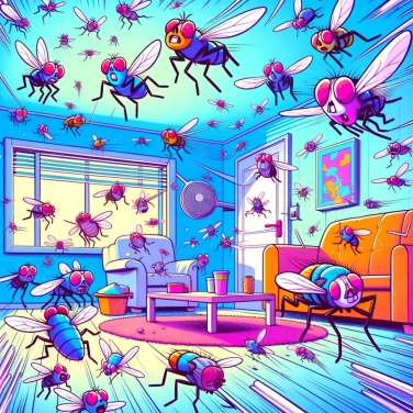 Erkläre warum bleiben Fliegen oft im Haus stecken?