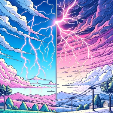 Erkläre warum Blitzschläge in der Regel dem Donner bei einem Gewitter vorausgehen.