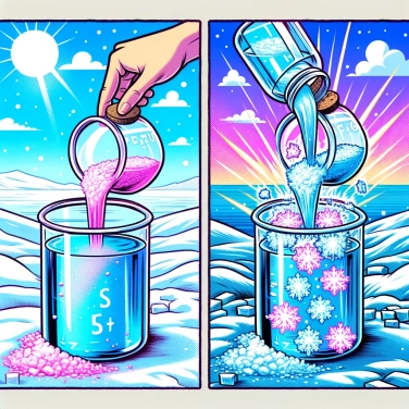 Erkläre warum das Wasser schneller gefriert, wenn man Salz hinzufügt.
