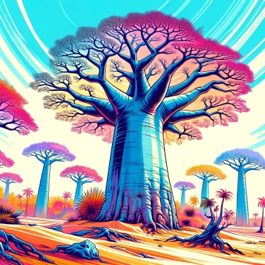 Erkläre warum die Baobabs Wasser in ihrem Stamm speichern, um in trockenen Umgebungen zu überleben?