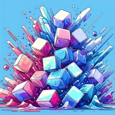 Erkläre warum die Eiswürfel im Gefrierschrank aneinander kleben.