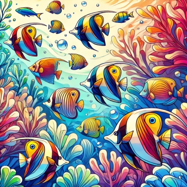 Erkläre warum die Farben der tropischen Fische so lebendig sind.