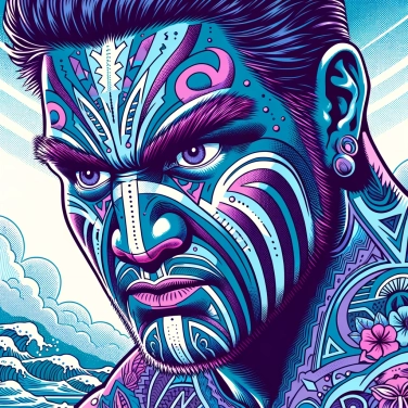 Erkläre warum die Maori-Krieger Tattoos im Gesicht hatten.