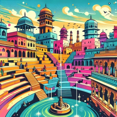 Erkläre warum die Stadt Abhaneri (in Indien) für den Chand Baori-Gradbrunnen bekannt ist.