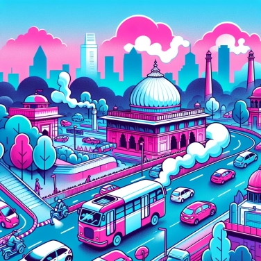 Erkläre warum die Stadt New Delhi (in Indien) extreme Spitzenwerte bei der Luftverschmutzung erlebt?