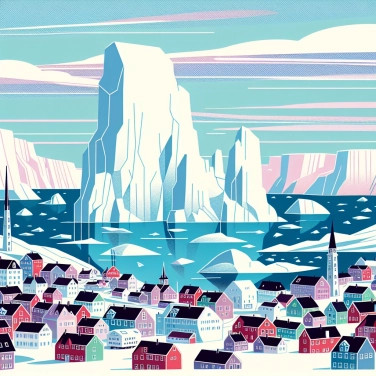 Erkläre warum die Stadt Uummannaq (in Grönland) für ihre Eisberge mit ungewöhnlichen Formen bekannt ist?