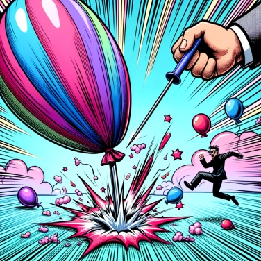 Erkläre warum ein Ballon sich entleert, wenn er durchstochen wird.