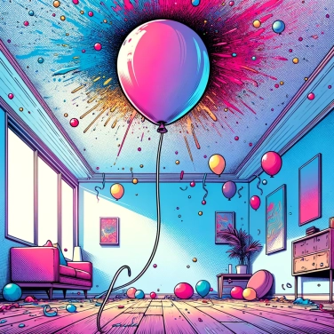Erkläre, warum ein Luftballon an der Decke haften bleibt.