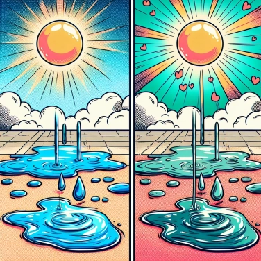 Erkläre warum eine Pfütze Wasser in der Sonne schneller verdunstet als im Schatten?