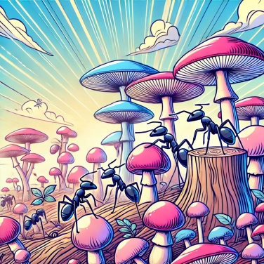 Erkläre warum einige Ameisenarten Pilze anbauen.