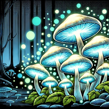 Erkläre warum einige Pilzarten biolumineszent sind?