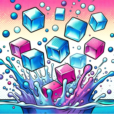Erkläre warum Eiswürfel im Wasser schwimmen?