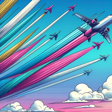 Erkläre warum Flugzeuge Spuren hinterlassen.