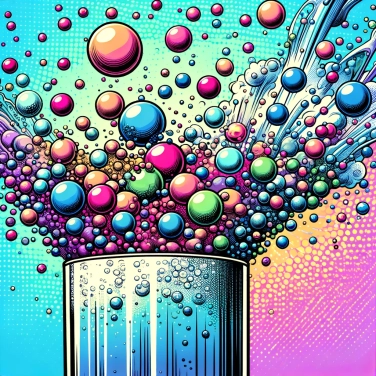 Erkläre warum Gasblasen an die Oberfläche eines Glases mit Soda steigen.