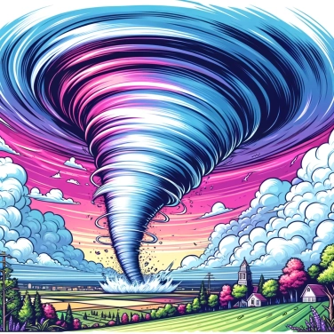 Erkläre warum haben manchmal Tornados eine kegelförmige Form?