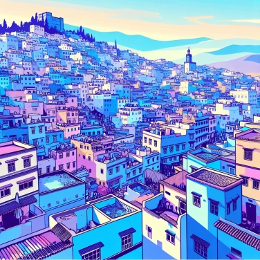 Erkläre warum ist die Stadt Chefchaouen (in Marokko) komplett blau bemalt?