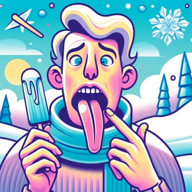 Erkläre warum klebt Eis im Winter an unserer Zunge?