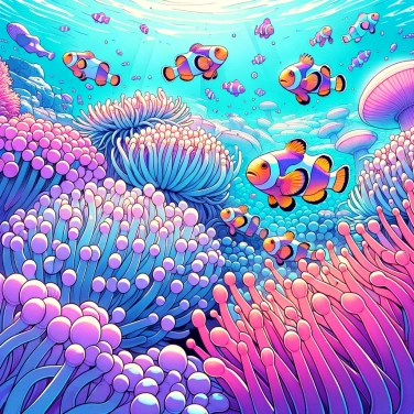 Erkläre warum können Clownfische mitten in den Anemonen leben, ohne gestochen zu werden?