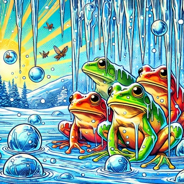 Erkläre warum können Frösche überleben, wenn sie im Winter gefroren sind?