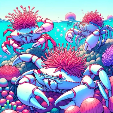 Erkläre warum manche Krabben Anemonen auf ihrem Rücken tragen?