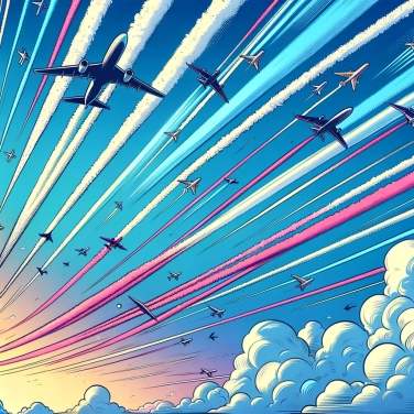 Erkläre warum produzieren Flugzeuge weiße Kondensstreifen am Himmel?