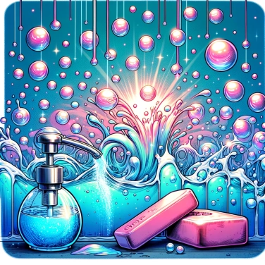 Erkläre warum Seife beim Kontakt mit Wasser Blasen bildet.