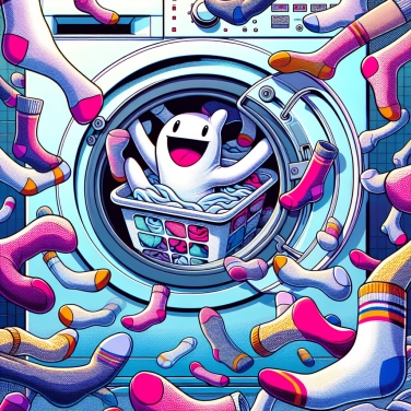 Erkläre warum Socken beim Waschen in der Maschine entkommen können?