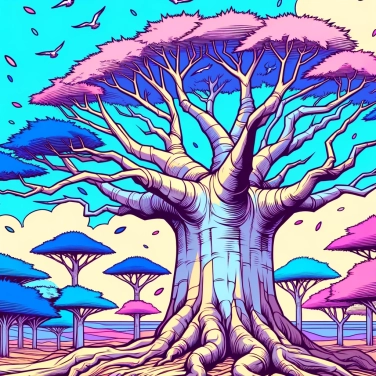 Erkläre warum speichert der Baobab Wasser in seinem Stamm?