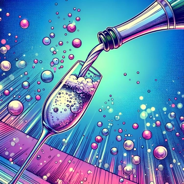 Erkläre warum steigen die Champagnerblasen im Glas nach oben?