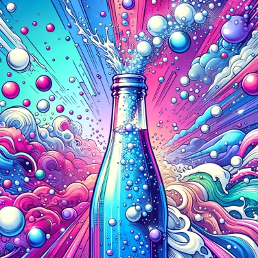 Erkläre warum steigen die Kohlensäurebläschen in einer geöffneten Flasche Soda nach oben?