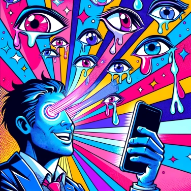 Erkläre warum unsere Augen nachts von leuchtenden Bildschirmen angezogen werden.