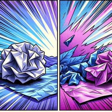 Erkläre warum wirkt zerknittertes Papier kleiner als glattes Papier?