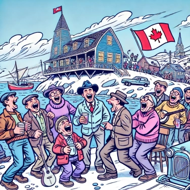 Erkläre warum Witze über Neufundland in Kanada beliebt sind.